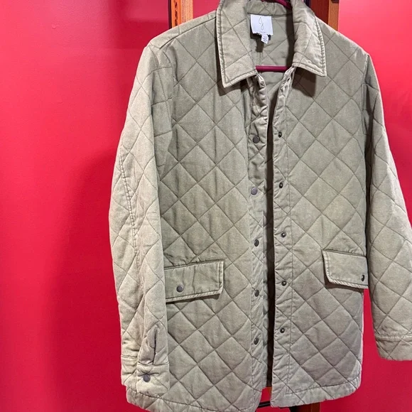 Joie Quilted Olive Green Barn Utility Oversized Jacket - Picture 5 of 7